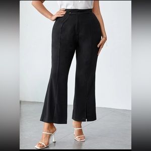Plus Split Hem Flare Leg Pants